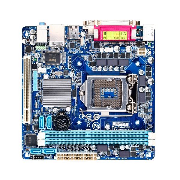 Gigabyte GA-H61N-D2V,1155,iH61,D3,S2,DVI,GL,mITX