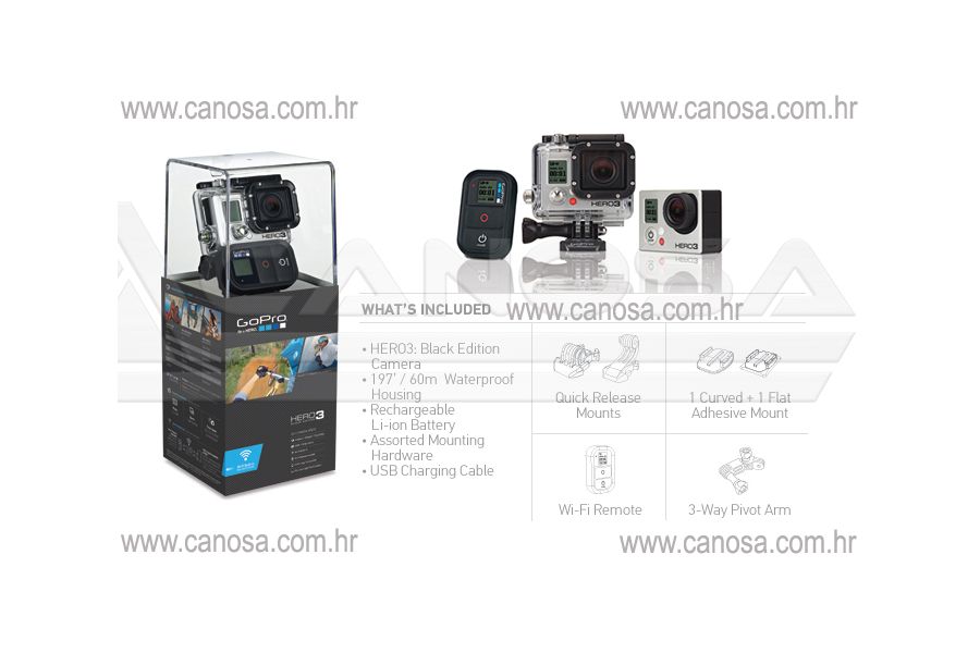 GoPRO HD HERO3 Black Edition WiFi akcijska sportska kamera