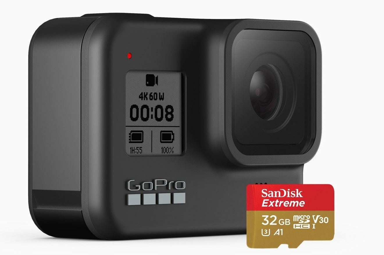 GoPro HERO8 Black Bundle akcijska kamera + 32GB kartica + Shorty (CHSDB-801+AFTTM-001)