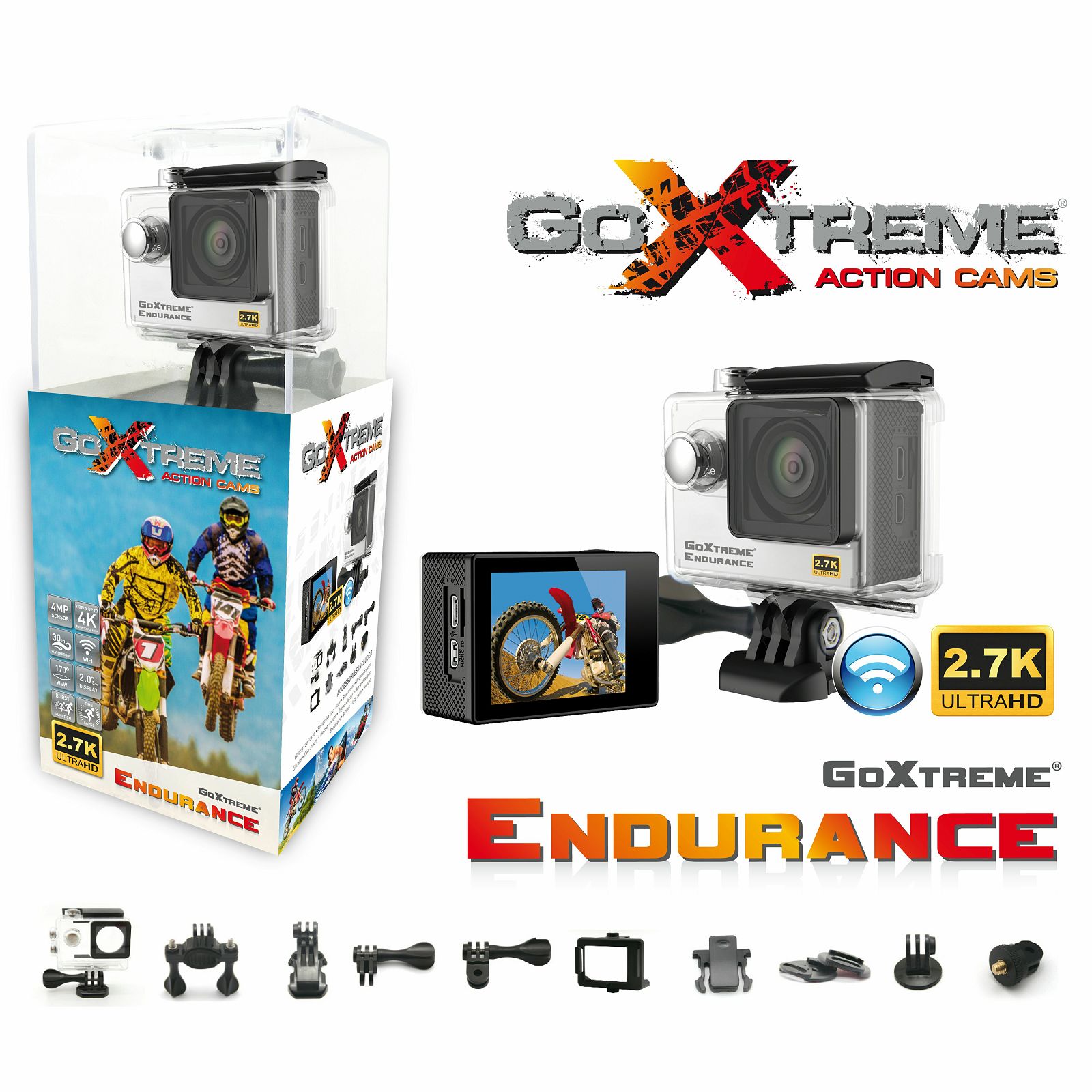 GoXtreme Endurance 2.7K Action Camera Ultra HD 30fps 4MP WiFi Waterproof sportska akcijska kamera vodootporna do 30m (20133)