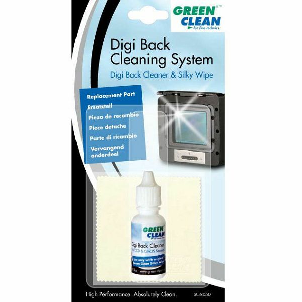 Green Clean Digi Back Cleaning Replacement 10x Silky Wipe 8x8cm krpica + 1x Digital Capture Back Cleaning Liquid 15ml tekućina za čišćenje senzora (SC-8050)