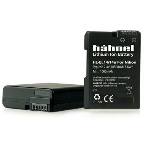 Hähnel HL-EL14 1050mAh 7.4V 7.8Wh baterija za Nikon D5600, D5500, D5300, D5200, D5100, D3500, D3400, D3300, D3200, D3100, Df, Coolpix P7800, P7700, P7100, P7000 EN-EL14 Lithium-Ion Battery 1000 202.4
