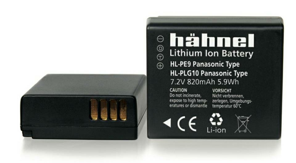 Hähnel HL-PLG10 820mAh 7.2V 5.9Wh baterija za Panasonic Lumix DC-GX9 DMC-TZ90 GF6 DMC-GX7 GX80 GX85 GX9 DMC-LX100 II DMC-TZ100 DMC-TZ200 TZ80 TZ91 TZ92 TZ93 DMC-ZS200 DMW-BLG10 BP-DC15E 1000 168.4