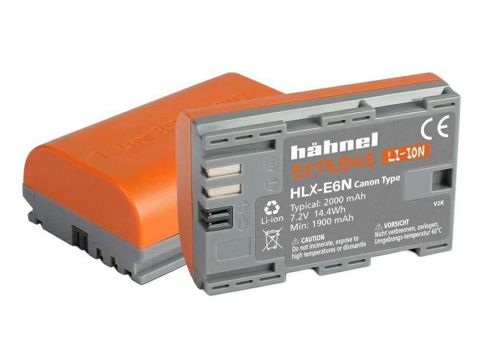 Hähnel HLX-E6N Extreme 2000mAh 7.2V 14.4Wh baterija za Canon EOS R, RP, 5D IV, 6D II, 80D, 7D II, 5DsR, 5D III, 6D, 7D, 70D 60D 5D II XC10 5Ds 60Da Lithium-Ion Battery Pack (1000 150.9)
