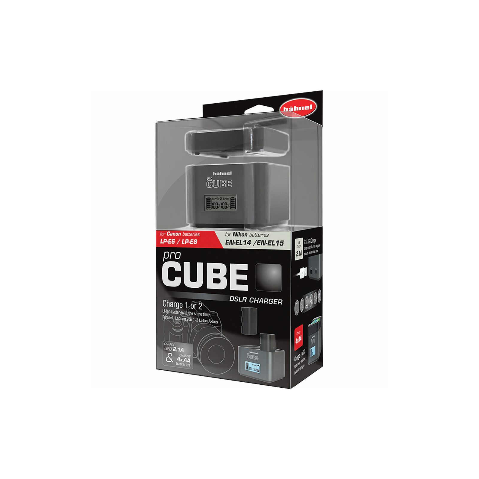 Hahnel ProCube Twin Charger for Canon & Nikon Li-Ion and AA Batteries 