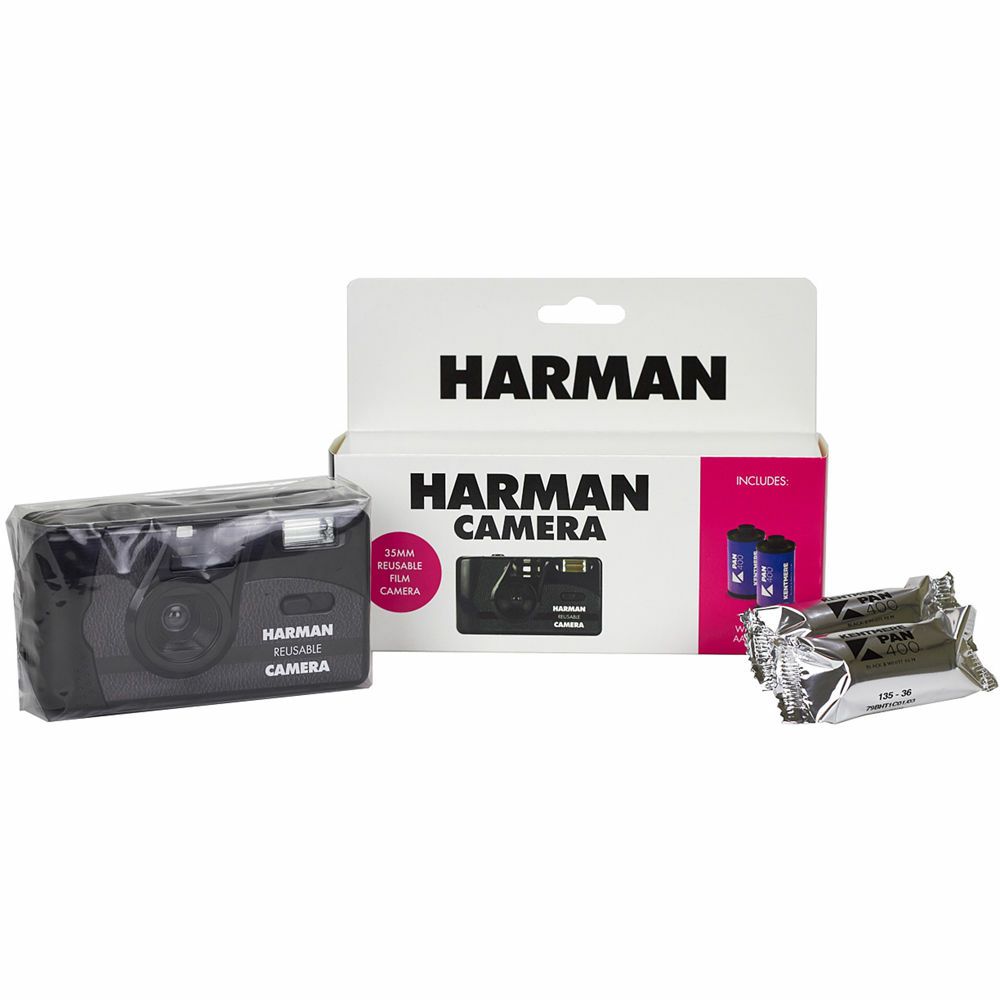 HARMAN technology Reusable 35mm Film Camera with 2 Rolls of Film 35mm kamera za višekratnu upotrebu i 2 role 400ISO Kentmere B&W filma