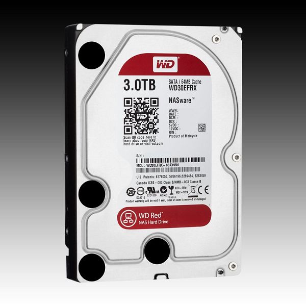 HDD Desktop WESTERN DIGITAL Red (3.5", 3TB, 64MB, SATA III-600)