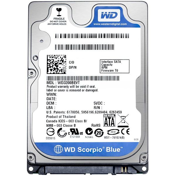 HDD Mobile WD Blue (2.5", 1TB, 8MB, 5400RPM, SATA 6 Gb/s)