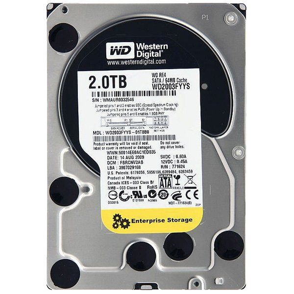 HDD Server WESTERN DIGITAL RE4 (3.5", 2TB, 64MB, SATA II-300, 7200 rpm)