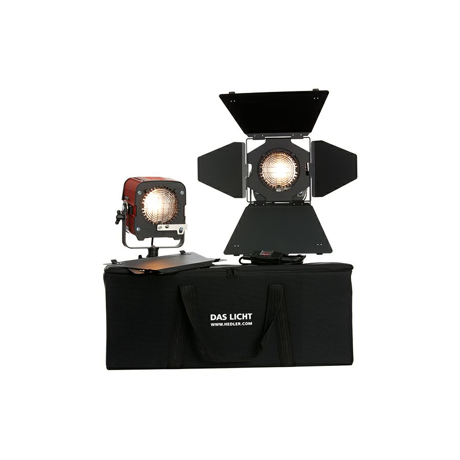 Hedler Video Focus Kit (2065): 2 x Hedler HF 65 sa žaruljama (6511) 2 x 4-Leaf Barndoor 360° (7012) 1 x Light Bag (1032) HEDLER H Kits