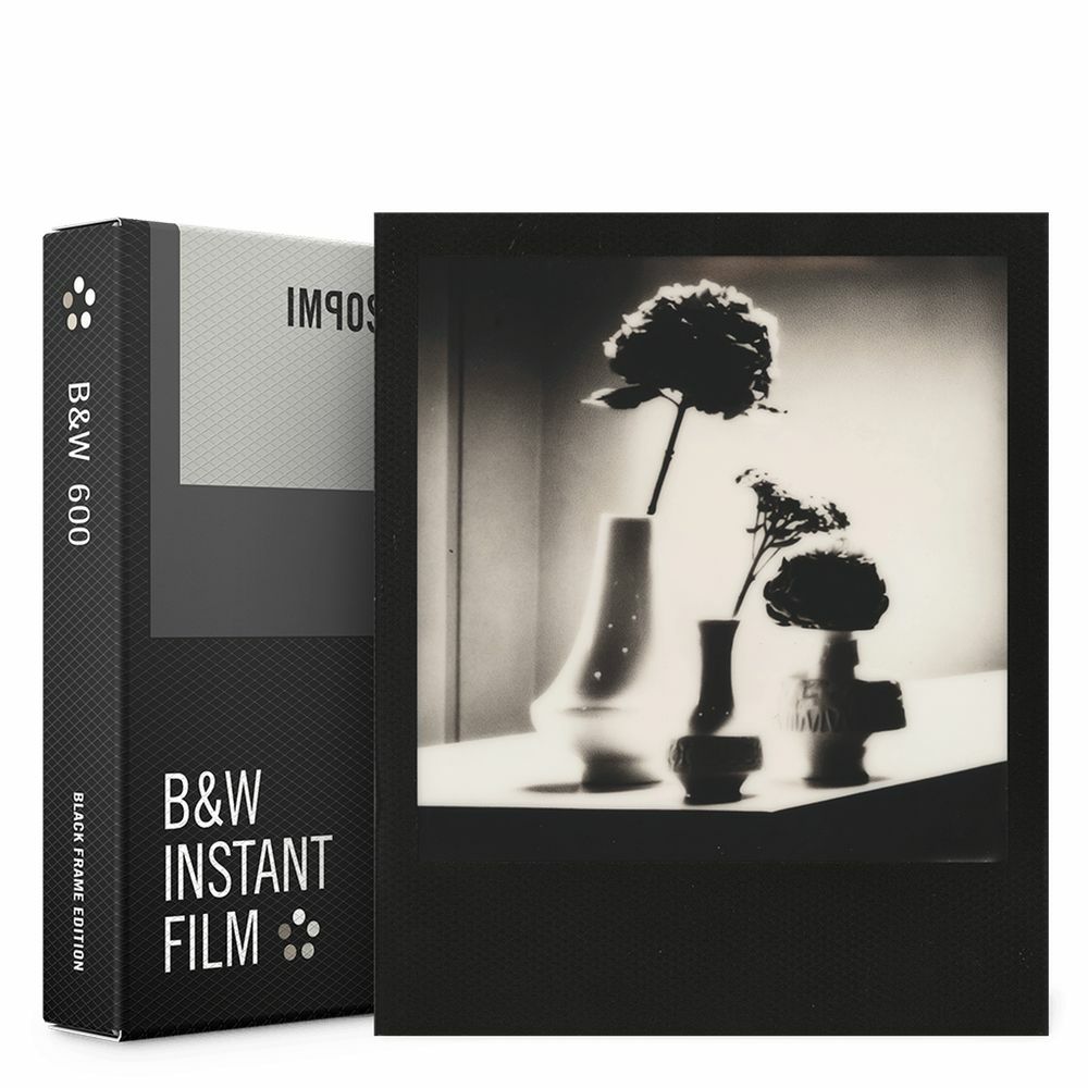 Impossible B&W Film for Polaroid 600 Black Frame (Films work with 600 Cameras & I-type Cameras) (4517)