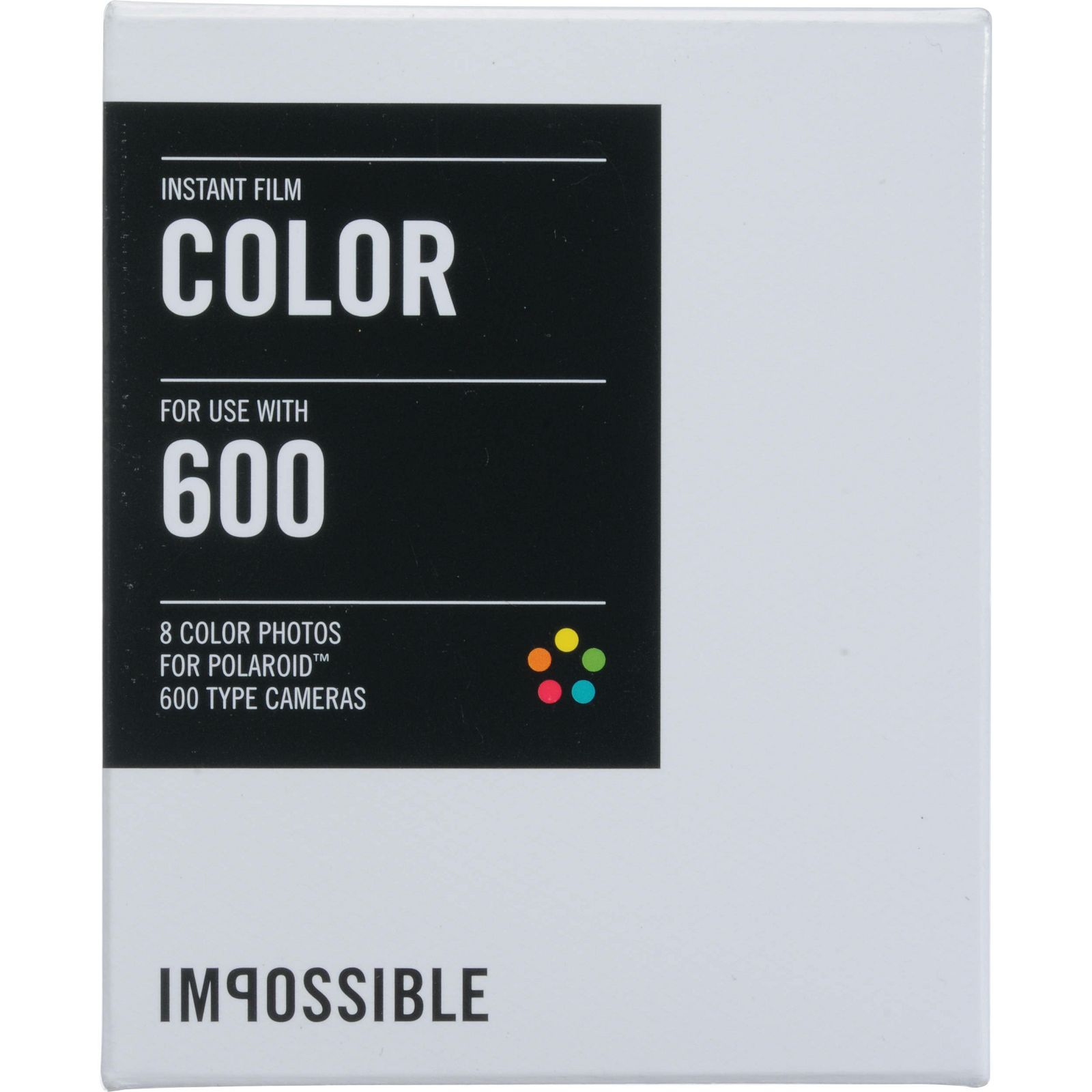 Impossible Color Instant Film for Polaroid 600 Cameras (White Frame, 8 Exposures) 600 Color (2785)