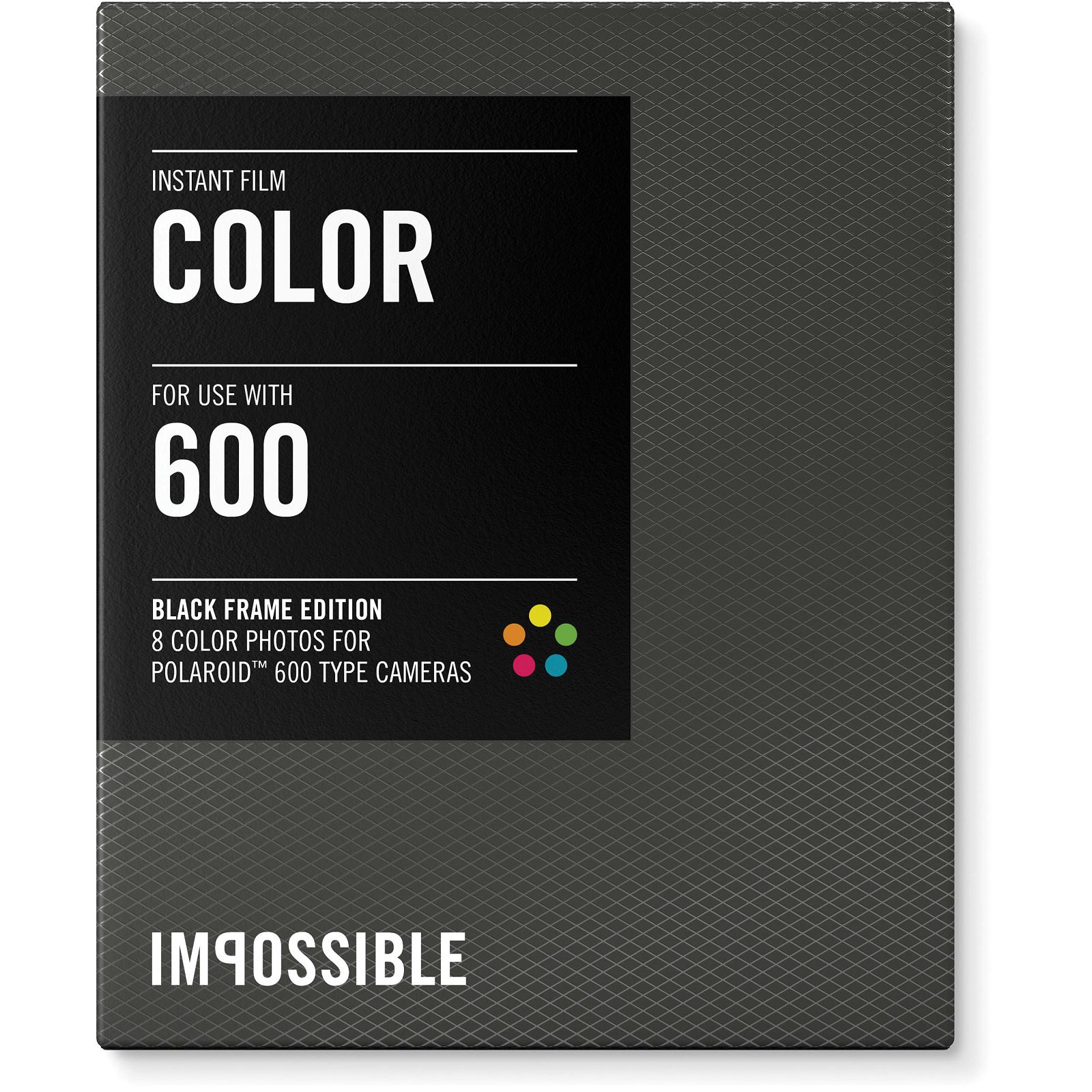 Impossible Color Instant Film for Polaroid 600 Cameras (Black Frame, 8 Exposures) 600 Color Black Frame (3553)