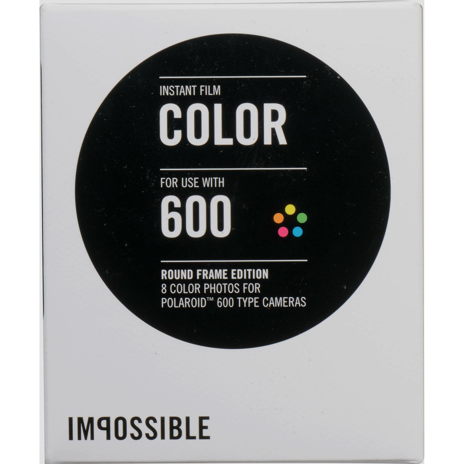 Impossible Color Instant Film for Polaroid 600 Cameras (White Round Frame, 8 Exposures) 600 Color Round Frame (4157)