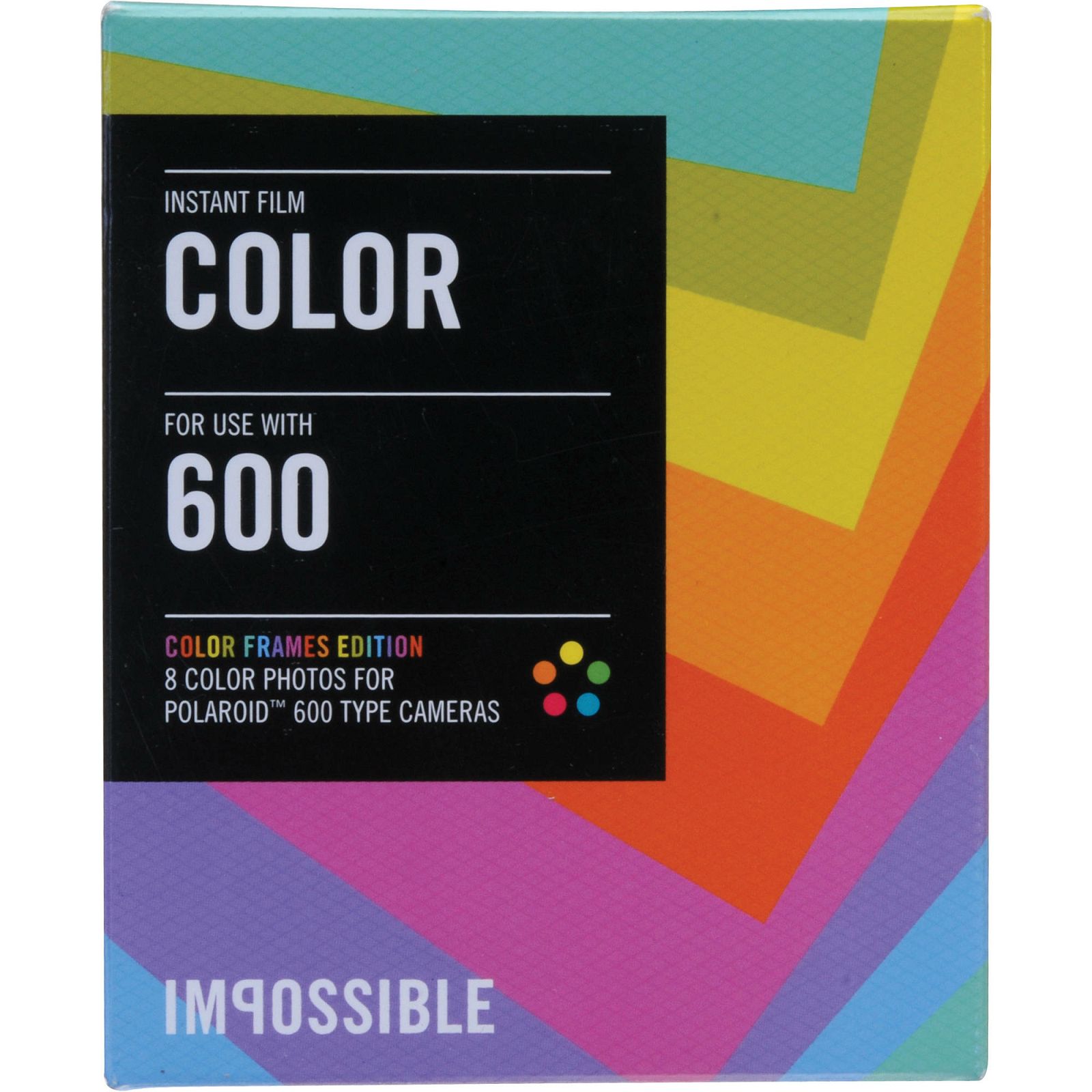 Impossible Instant Color Film with Color Frames for Polaroid 600-Type Cameras 600 Color Multicolor Frame (2959)