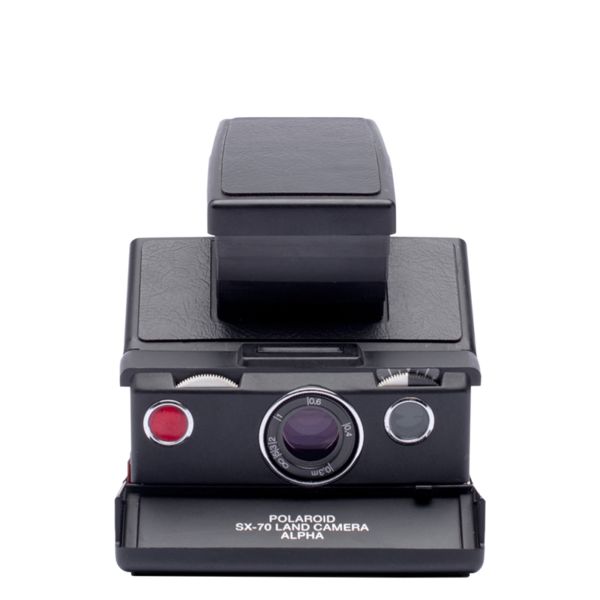 Impossible Polaroid™ SX 70 Alpha1 (Black/Black leather) Instant fotoaparat Refurbished camera (1509)