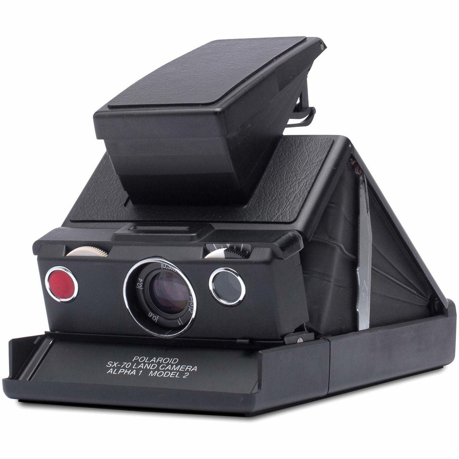 Impossible Polaroid™ SX 70 (Black/Black leather) Instant fotoaparat Refurbished camera SX70 SX-70 (1507)