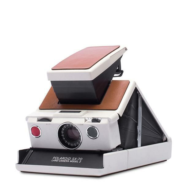 Impossible Polaroid™ SX 70 Model2 (White/Brown leather) Instant fotoaparat Refurbished camera (1506)