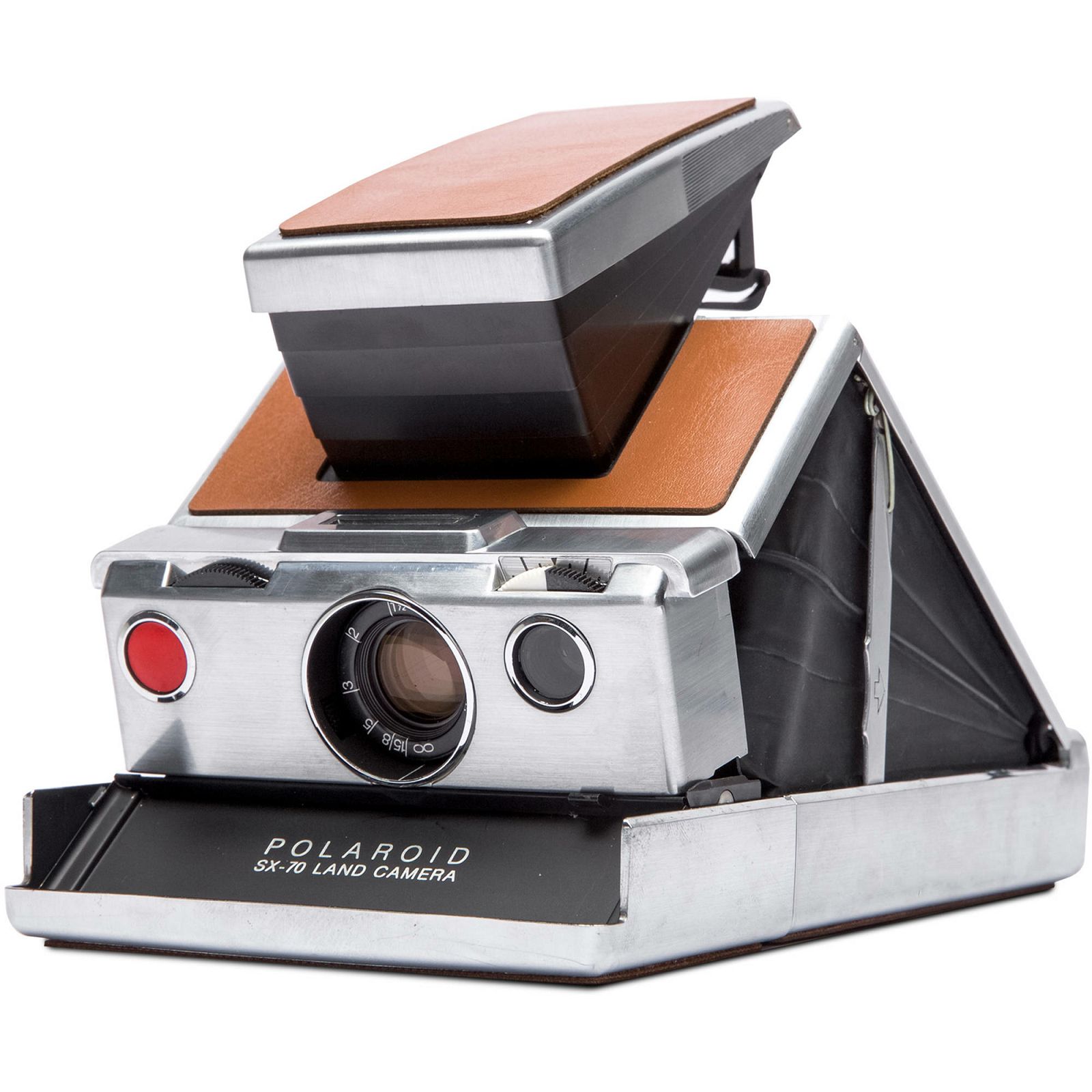 Impossible Polaroid™ SX 70 Original (Chrome/Brown leather) Instant fotoaparat Refurbished camera (1503)