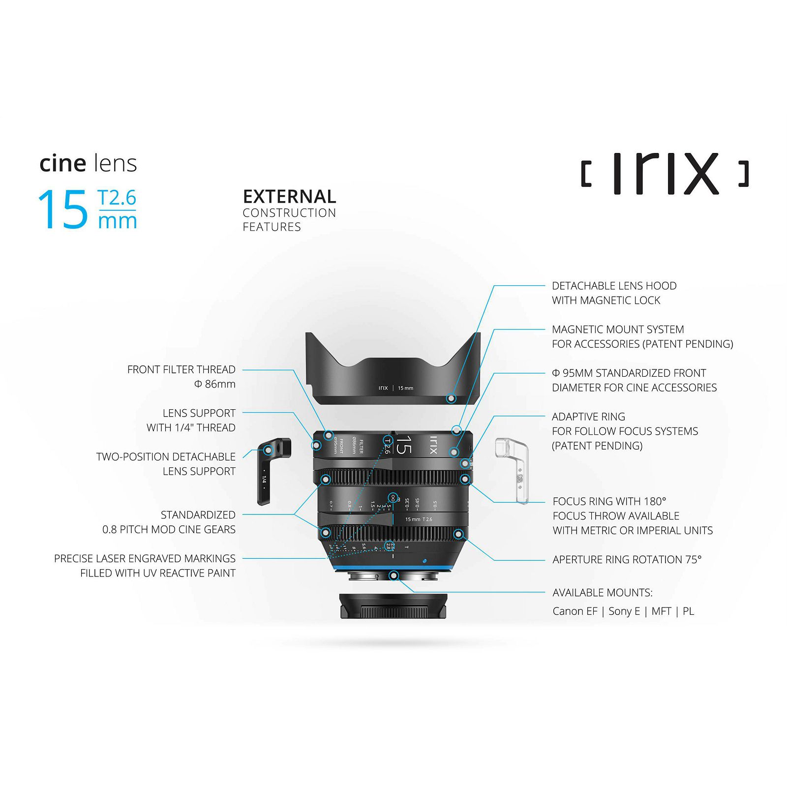 Irix Cine 15mm T2.6 Imperial širokokutni objektiv za PL-mount