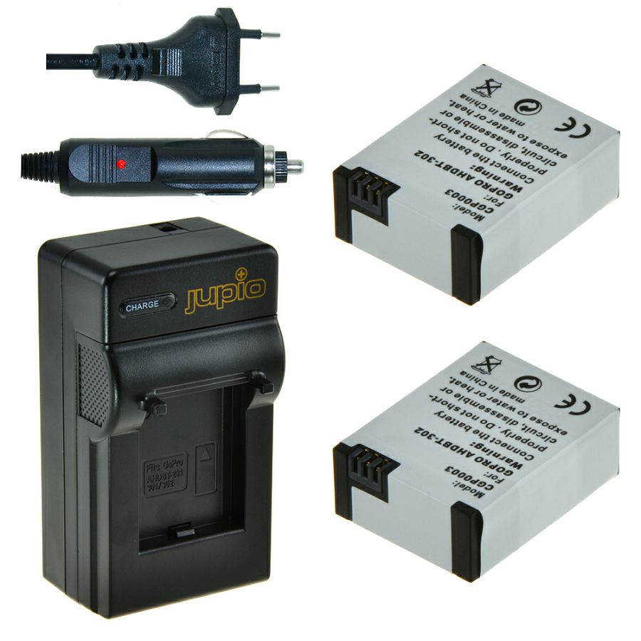 Jupio 2x Battery AHDBT-302 + Charger za GoPro HERO3+ baterija CGP0010 1200mAh