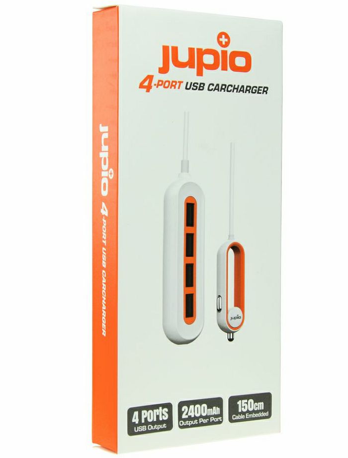 Jupio 4 Port USB Car Charger 12V 4x 2.4A USB CAR0040