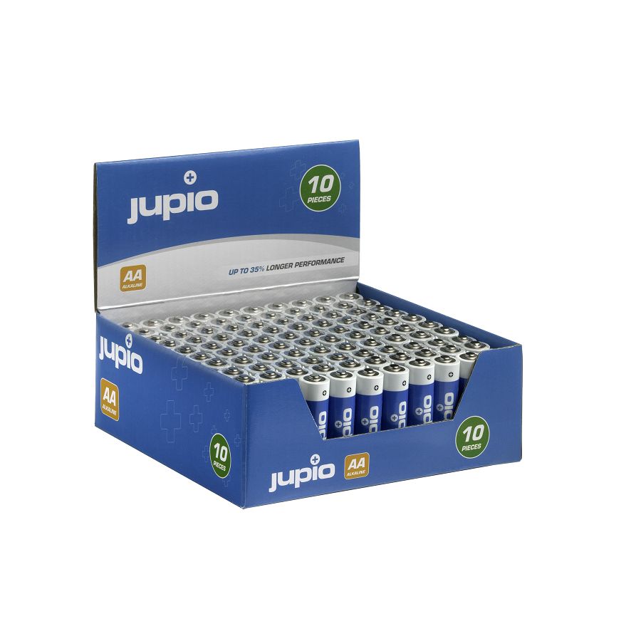 Jupio Alkaline Batteries Display Box 10x10-Pack (100 pcs) JBA-AA1010 pakiranje 100 komada AA baterije