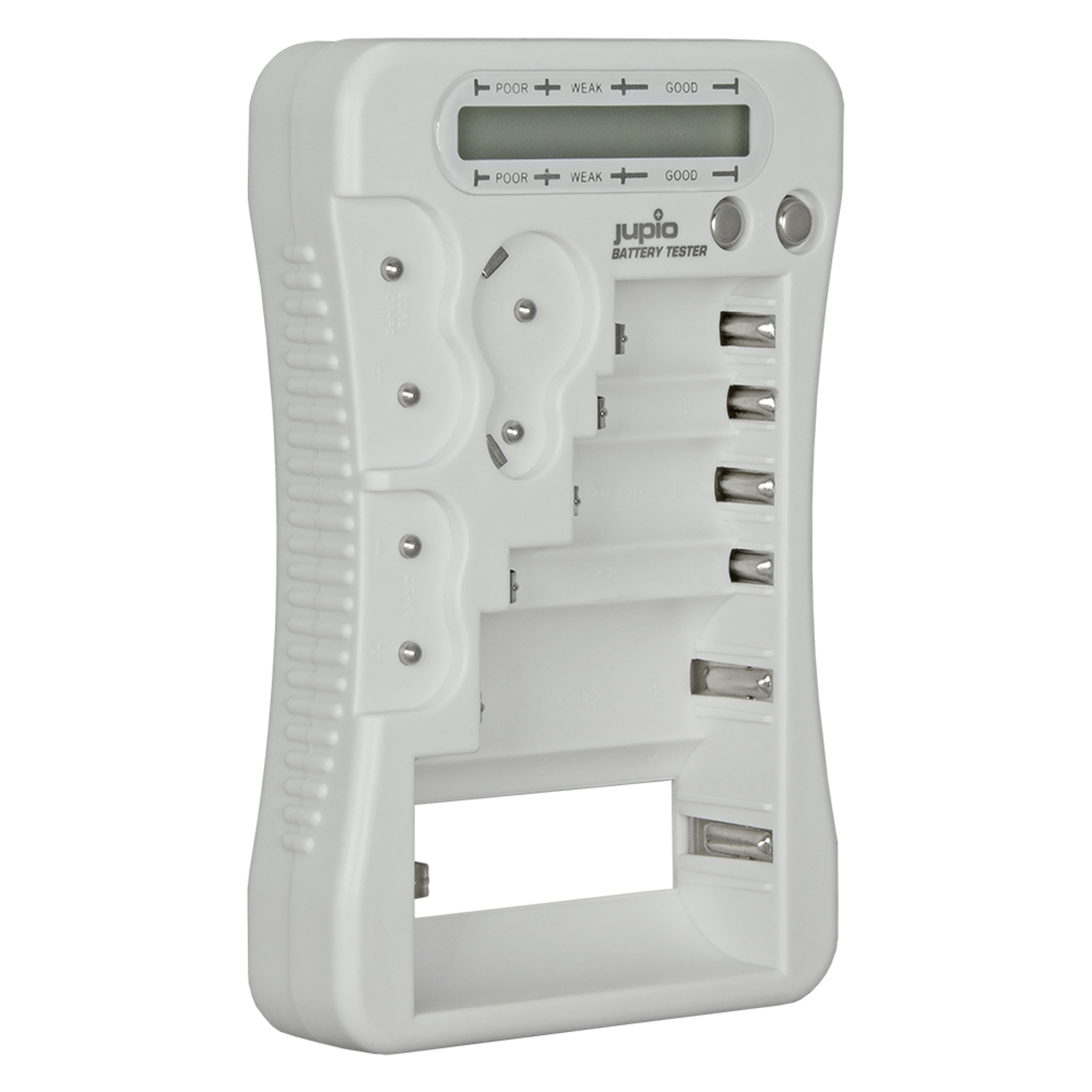 Jupio Battery Tester za testiranje baterija N, AA, AAA, C, D, 9V, V3, 2CR5, P2, 123A (JBT0010)