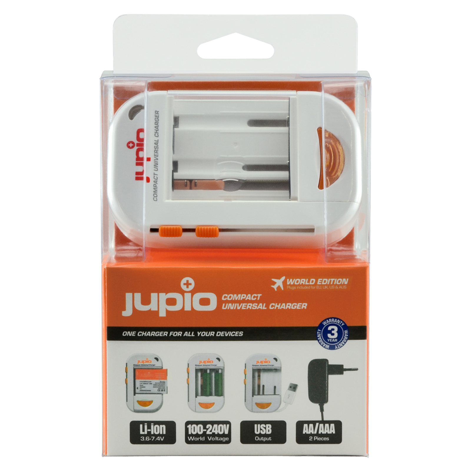 Jupio Compact Universal Charger World Edition LUC0055 univerzalni punjač za baterije