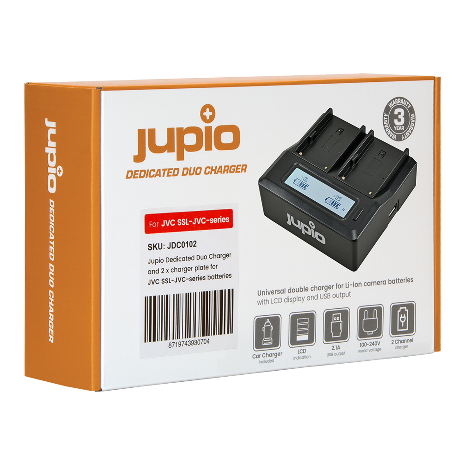 Jupio Dedicated Duo Charger punjač za JVC SSL-JVCXX baterije (JDC0102)