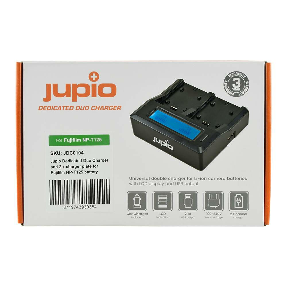 Jupio Dedicated Duo Charger za Fujifilm Fuji NP-T125 GFX 50S, GFX 50R, FGX 100, GFX50R, GFX50S (JDC0104)