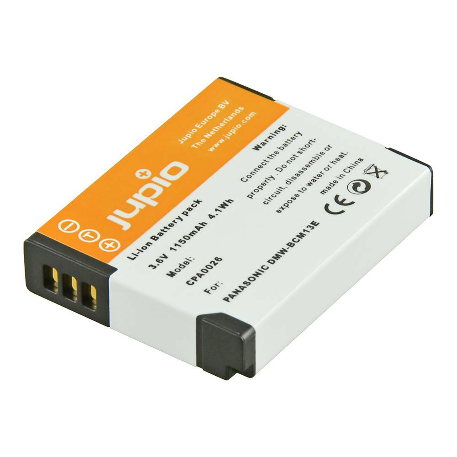 Jupio DMW-BCM13E za Panasonic baterija CPA0026 1150mAh Lithium-Ion Battery Pack za DMC-TS5, DMC-ZS30, DMC-ZS40 3.6V