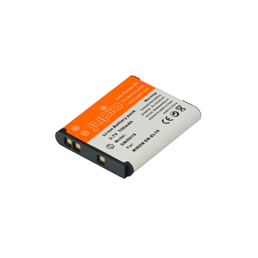 Jupio EN-EL19 700mAh 3.7V CNI0016 baterija za Nikon Coolpix P330 (GPS), S32, S33, S100, S2500, S2550, S2700, S2600, S2900, S3100, S3300, S3500, S3600, S3700, S4100, S6400, S6500, S4150, S4300, S5200