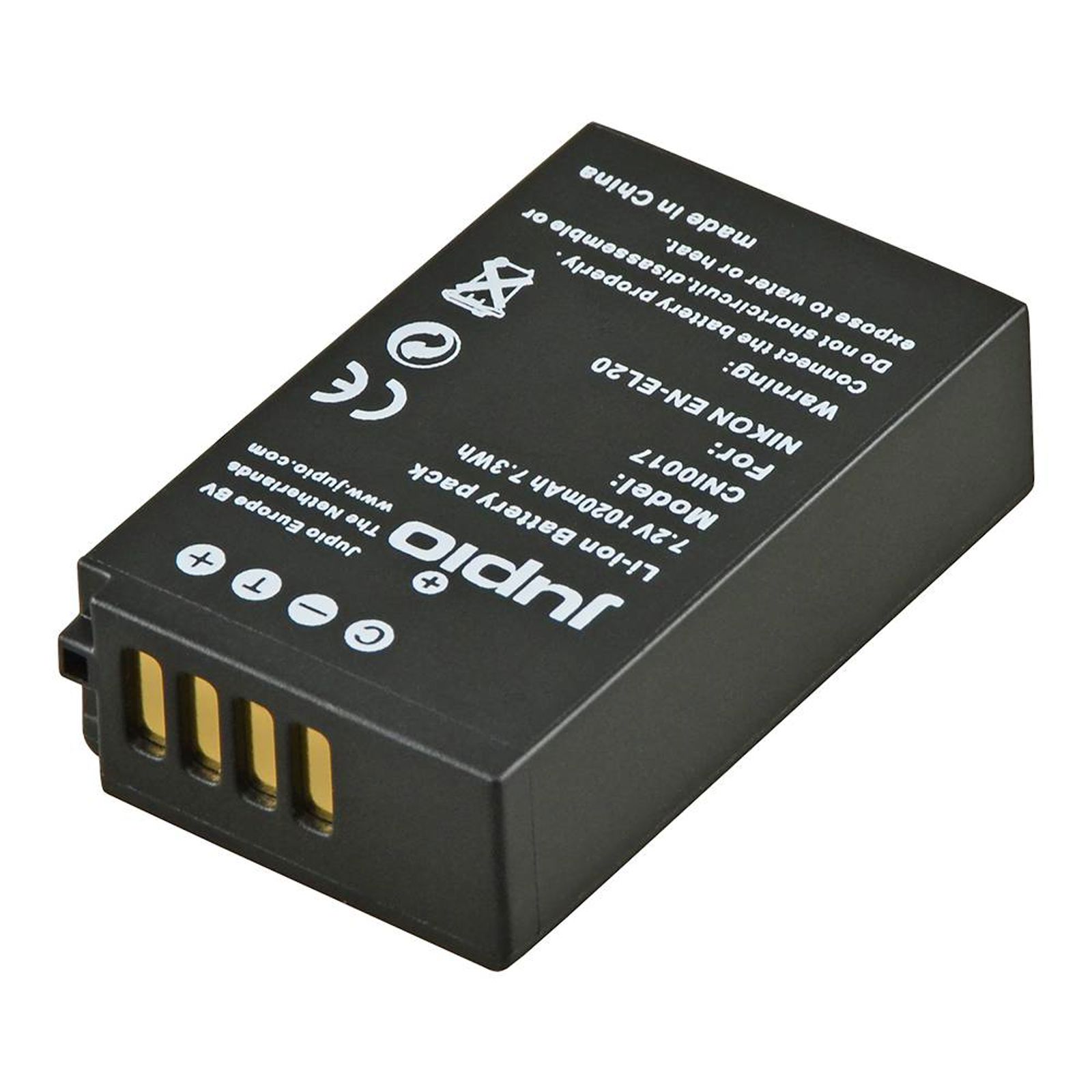 Jupio EN-EL20a 1020mAh 3.7V 7.3Wh baterija za Nikon Coolpix P1000, P950, A, 1 AW1, 1 J1, 1 J2, 1 J3, 1 S1, 1 V3 Rechargeable Lithium-Ion Battery Pack (CNI0017)