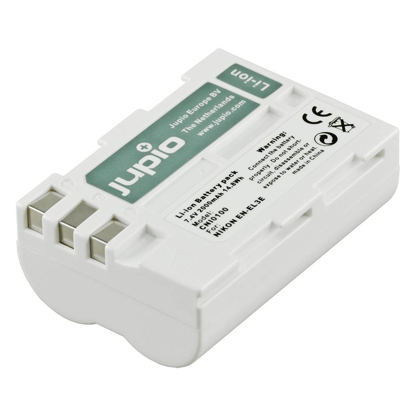 Jupio EN-EL3E Ultra 2000mAh Lithium-Ion Battery Pack baterija za Nikon D700, D90, D80, D70s, D50, D300s, D300, D200, D100 (CNI0100)