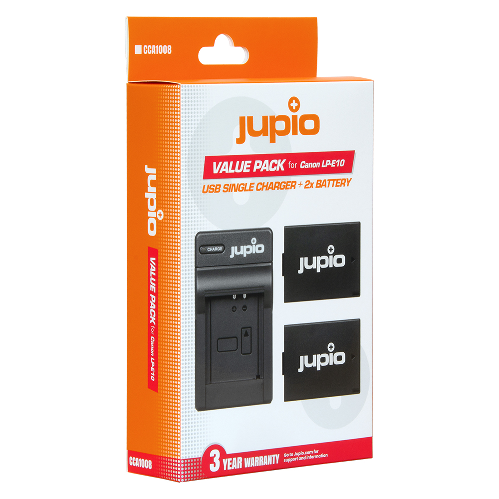 Jupio KIT 2x Battery LP-E10 + USB Single Charger komplet punjač i dvije baterije za Canon EOS 1100D, 1200D, 1300D