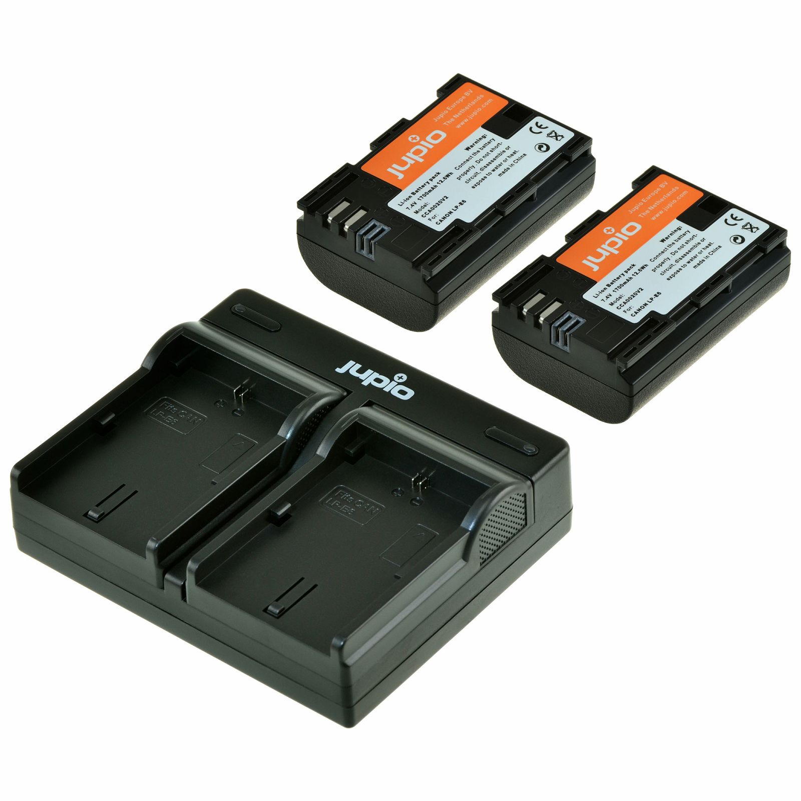 Jupio KIT 2x Battery LP-E6 1700mAh + USB Dual Charger komplet punjač i dvije baterije za Canon 5D IV, 5D III, 7D II, 80D, 70D, 6D, 60D CCA1002