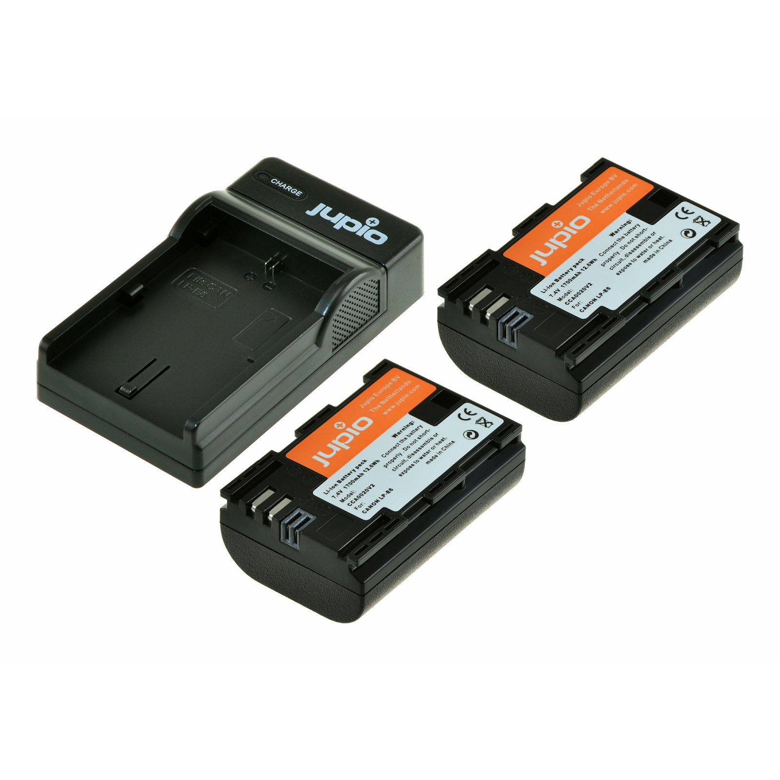 Jupio KIT 2x Battery LP-E6 1700mAh + USB Single Charger komplet punjač i dvije baterije za Canon 5D IV, 5D III, 7D II, 80D, 70D, 6D, 60D CCA1000
