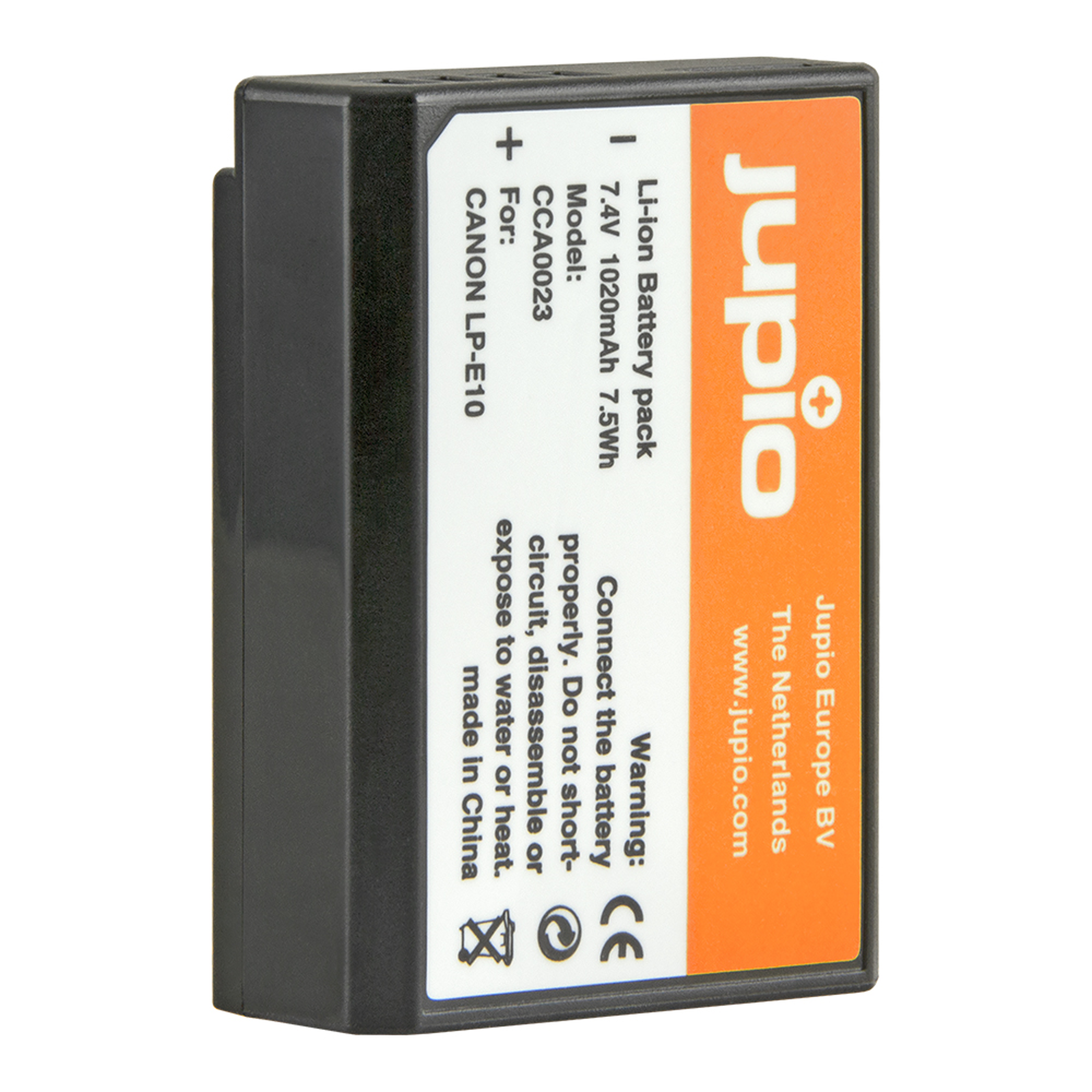 Jupio LP-E10 NB-E10 1020mAh 7.4V baterija za Canon EOS 2000D, 4000D, 1300D, 1200D, 1100D, Rebel T3, T5, T6, Kiss X50 Lithium-Ion Battery Pack (CCA0023)