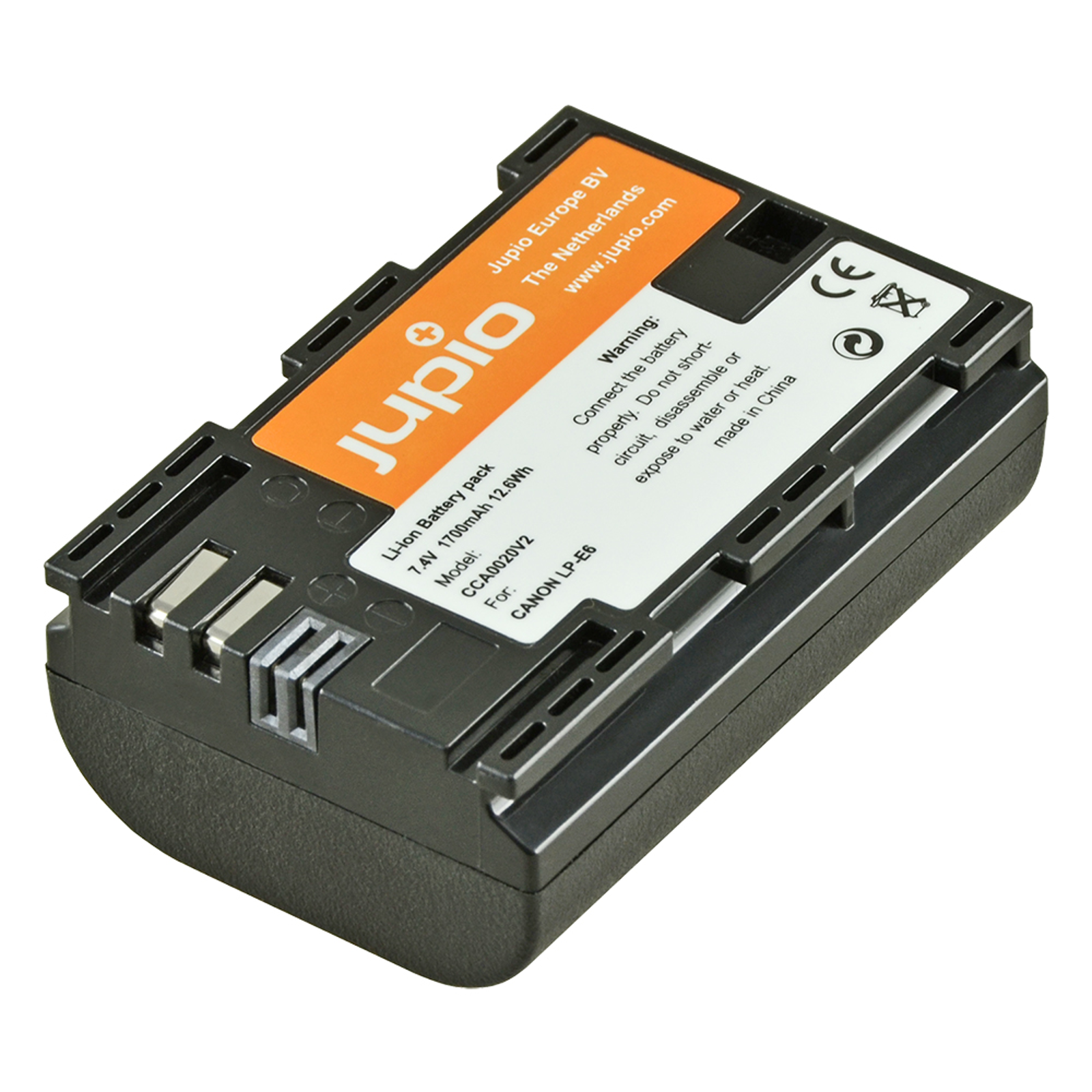 Jupio LP-E6 1700mAh 7.2V Chip baterija za Canon EOS 80D, 7D II, 5DsR, 5D III, 6D, 7D, 70D, 60D, 5D II, XC10, 5Ds, 60Da, LPE6, LP-E6 Lithium-Ion Battery Pack (CCA0020V2)