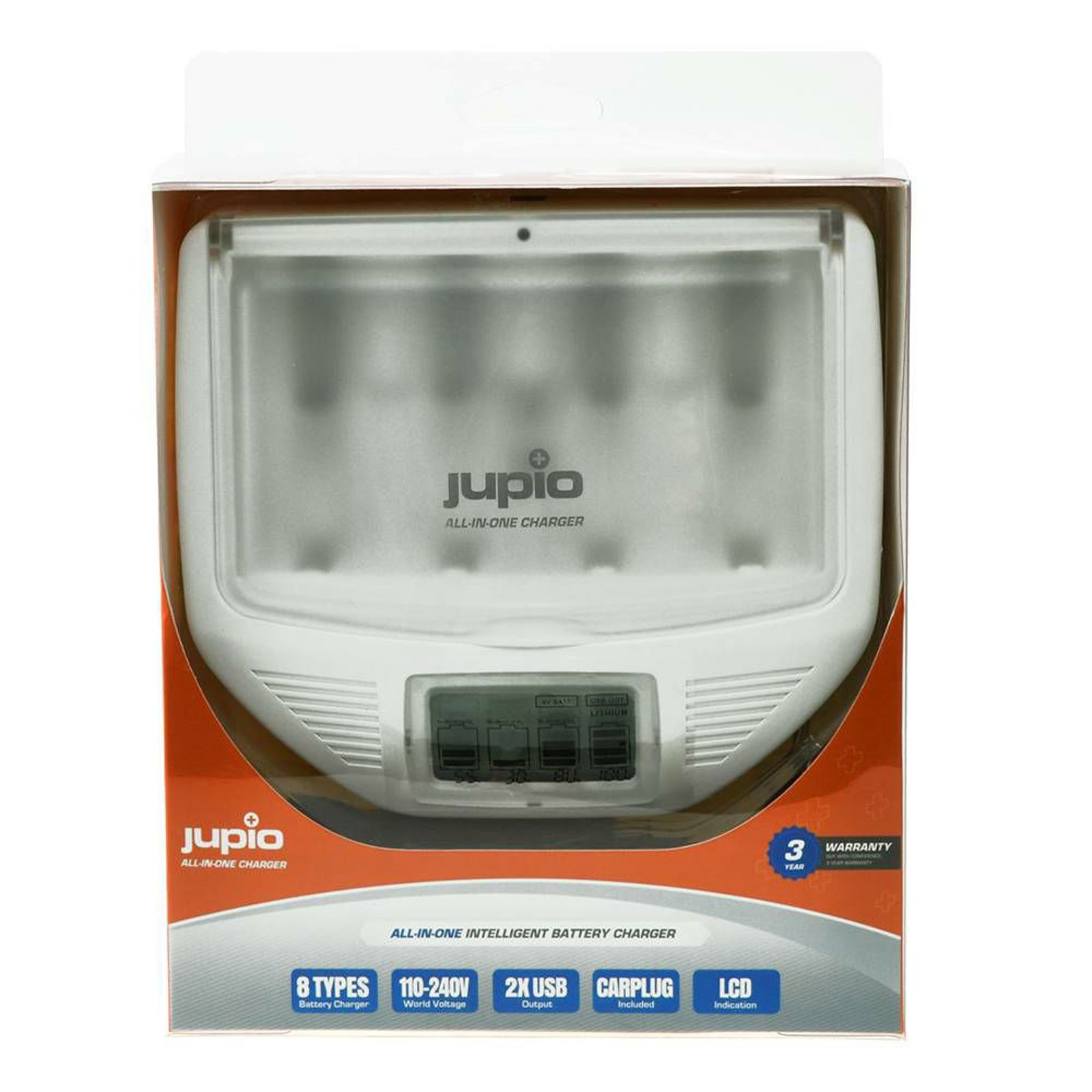 Jupio Multi Charger All-In-One univerzalni punjač za sve baterije AA, AAA, 9V, C, D, 18650, 26650, 18500 (JBC0070)