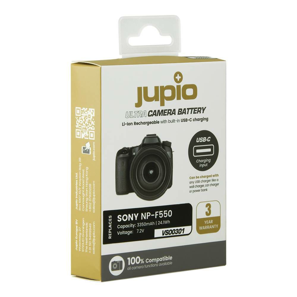 Jupio NP-F550 Ultra C (USB-C input) 3350mAh 7.2V baterija za Sony s NP-Fxxx prihvatom Lithium-Ion Battery Pack (VSO0301)