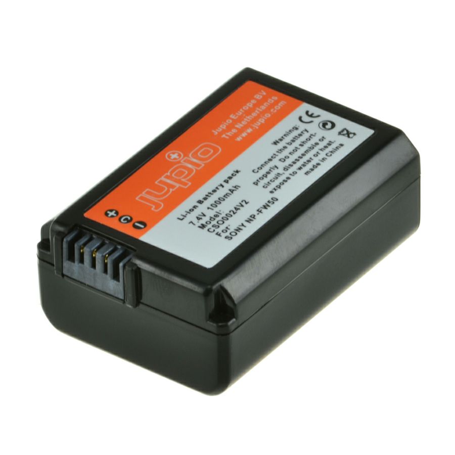 Jupio NP-FW50 1000mAh (with infochip) baterija za Sony NEX-C3 NEX-7 NEX-7B NEX-7C NEX-7K NEX-C3 A33 A55 NPFW50 A35, A37, ILCE QX1, NEX-3N, NEX-5R, NEX6, NEX-6, NEXF3, NEX-F3 Cyber-shot RSC-RX10 Alpha 
