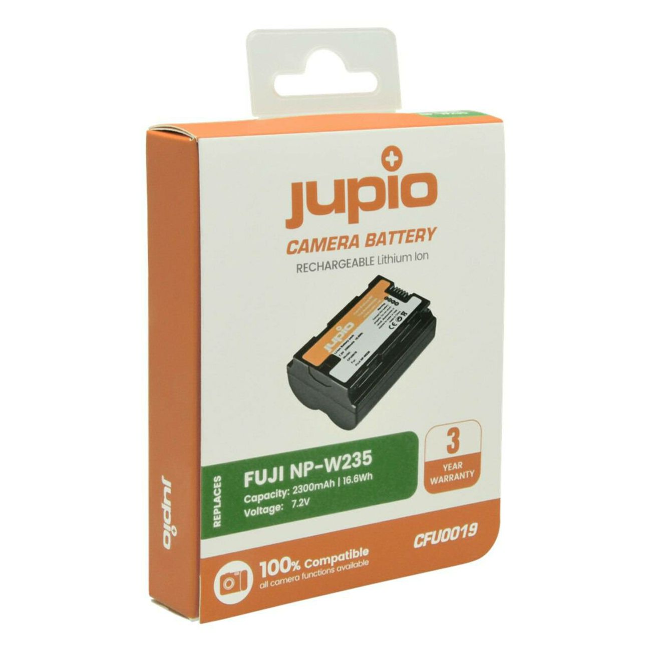 Jupio NP-W235 2300mAh 7.2V 16.6Wh baterija za Fujifilm Fuji X-T4 NPW235 Lithium-Ion Battery Pack (CFU0019)