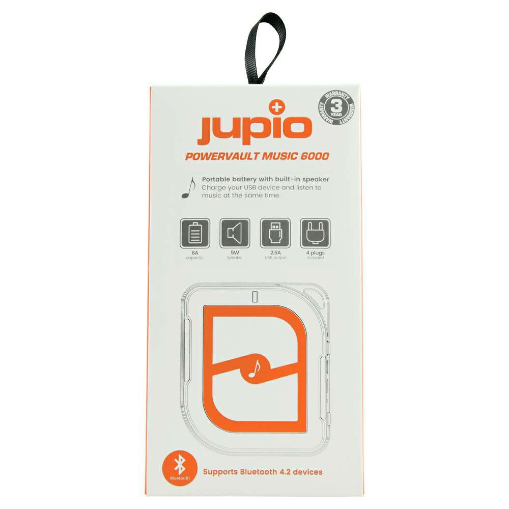 Jupio PowerVault Music 6000 6000mAh 5V Li-ion powerbank napajanje + 6W zvučnik Bluetooth (JPV0600)