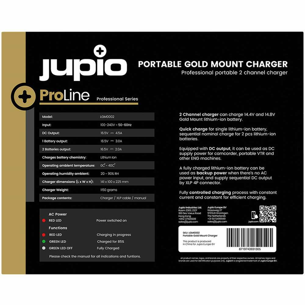 Jupio ProLine Portable Gold Mount Charger punjač za baterije (LGM0002)