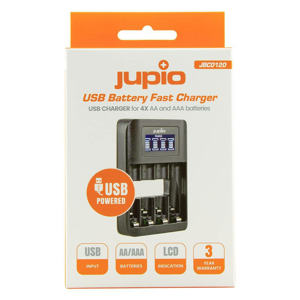 Jupio USB 4-slots Battery Fast Charger LCD punjač za 4xAA i AAA baterije (JBC0120)