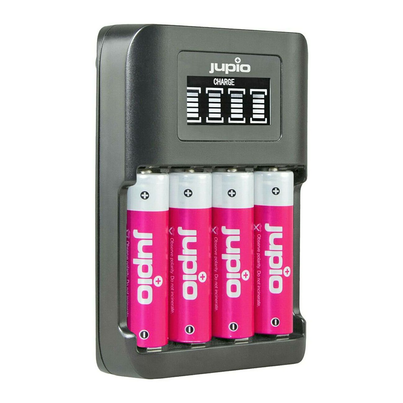 Jupio USB 4-slots Ultra Fast Battery Charger LCD punjač za 4xAA 4xAAA baterije Lithium-Ion Battery Pack (JBC0140)