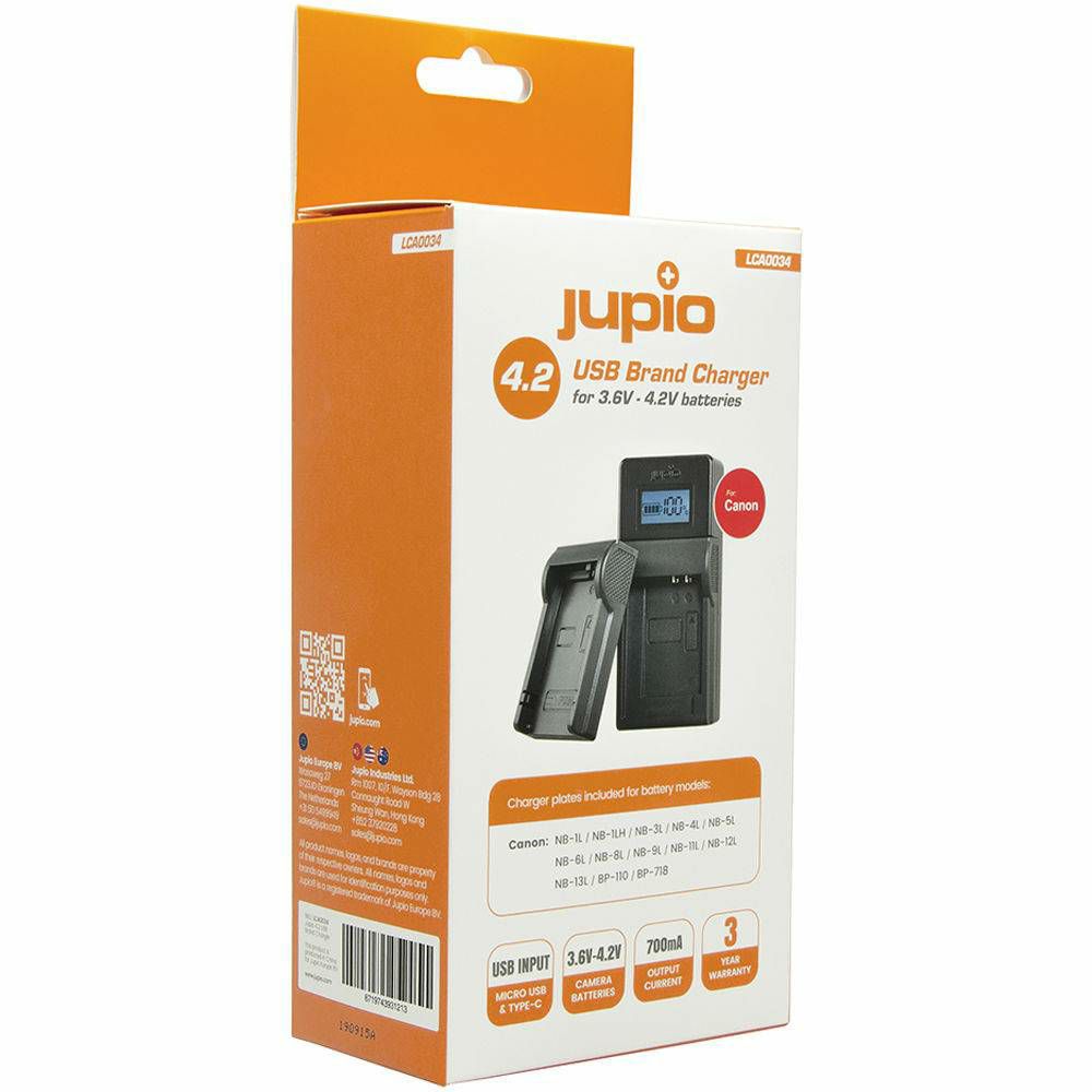 Jupio USB Brand Charger Kit punjač za Canon 3.6V-4.2V baterije (LCA0034)