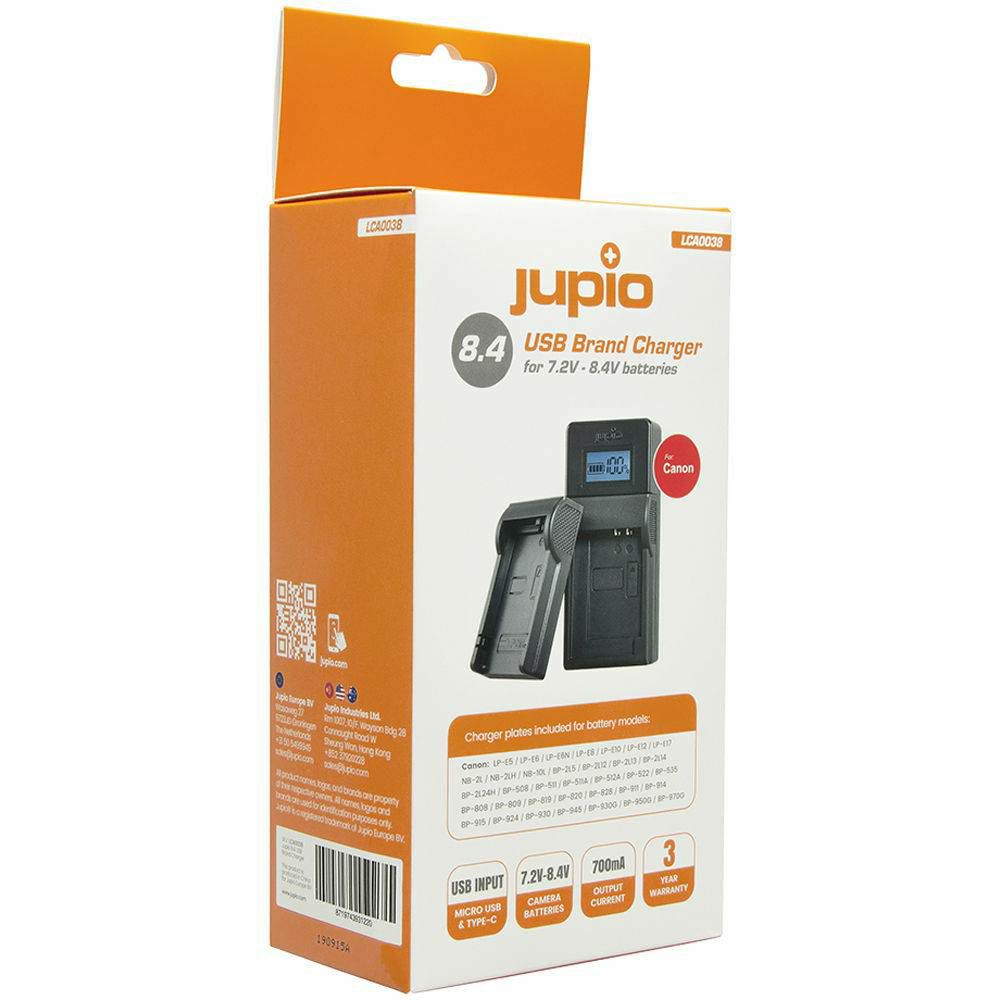 Jupio USB Brand Charger Kit punjač za Canon 7.2V-8.4V baterije (LCA0038)